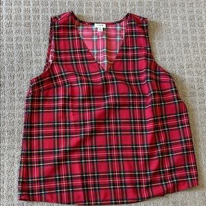 J. Crew Red Plaid Tank Top